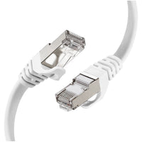 Speedex - Câble blinde Internet haut debit 40 Gigabit Ethernet Cat 8 de - longueur de 5 pi - Blanche-Câble Ethernet Haut Debit Pour Reseaux