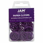 JAM PAPER - Trombones Circulaires Colores, Violet, 2 Paquets de 50-Couleur : Violet