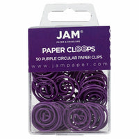 JAM PAPER - Trombones Circulaires Colores, Violet, 2 Paquets de 50-Couleur : Violet