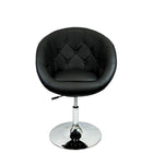 Nicer Furniture - tabouret de meuble-lavabo rond - noir-Soutien du dos et des bras