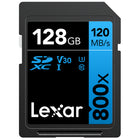 Lexar LSD0800128G-BNNNU Carte mémoire Professional 800X SDHC/SDXC UHS-I - 128 GO - Noire-Conçue pour les caméras compactes, réflexes numériques milieu de gamme et caméra vidéo HD