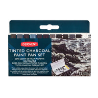 Derwent Ensemble de godets à peinture au charbon de bois teinté - 12 couleurs (2305872)-Le bac à peinture portable est idéal pour les voyages et une utilisation en extérieur avec tout le nécessaire pour peindre en déplacement.