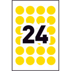 Avery −  Étiquettes à codage couleur amovibles à écrire ou imprimer − rondes, 3/4 po − jaune − paquet de 240 (2346)-0,75 po, rondes, jaunes