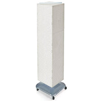 Azar Displays – Présentoir de plancher à panneaux perforés emboîtables sur 4 côtés, 60 x 14 x 14 po, blanc (701465-WHT)-Pivote sur une base carrée à roulettes