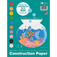 Pacon – Papier de construction, couleurs variées, 12 x 9 po, 500 feuilles (PAC6555)-Couleurs variées