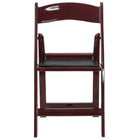 Flash Furniture – Chaise pliante acajou HERCULES, résine, capacité 1000 lb, siège vinyle rembourré noir, 4/bte (LIE1MAH)-Chaise pliante en résine