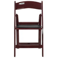 Flash Furniture – Chaise pliante acajou HERCULES, résine, capacité 1000 lb, siège vinyle rembourré noir, 4/bte (LIE1MAH)-Chaise pliante en résine