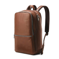 Samsonite Classic Leather Sac à Dos Mince (14.1"), Cognac-Samsonite Classic Leather Sac à Dos Mince (14.1"), Cognac
