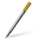 Staedtler - Marqueurs à embout pinceau métallisé pour lettrage, pointe ogive de 1,2 mm, 5 pièces-Encre métallisée opaque, 5 couleurs assorties (y compris blanc), étui en plastique