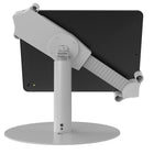 Support de kiosque universel robuste de CTA Digital avec rotation à 360 degrés pour tablettes de 7" à 13" - Blanc-Acheminement propre des câbles à travers le col creux du support