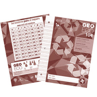 Geo - Cahier de notes 100 % recyclé et recyclable - 40 pages - Interlignes pointillées-Écologique