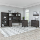 Bush Furniture - Classeur latéral à 2 tiroirs Somerset - Gris orage-Le style transitionnel comprend des pattes coniques, un fini élégant et de la quincaillerie métallique contemporaine