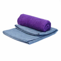 PurAthletics - Tovalloles De Fitness Les Benefices Du Microfibre 16po x 36po, Gris/Violet, paquet de 2-2-PC. Taille de la microfibre: 16 pox 36