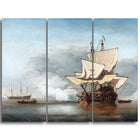 Designart – Toile imprimée de Willem Van de Velde, Le coup de canon (PT5000-3P)-Impression