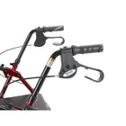 Drive Medical - Rollator avec dossier et siège rembourré, rouge-Poche à fermeture à glissière sous le siège pour une meilleure protection et une sécurité garantie des affaires personnelles
