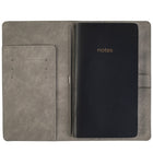 Carnet de voyage PU, gris, avec encart de 4 po x 7,25 po ligné inclus-60 feuilles réglées 