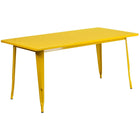Flash Furniture – Table rectangulaire 31,5 x 63 po et 6 chaises empilables, int./ext., métal, jaune (ET-CT005-6-30-YL-GG)-31,50 larg. x 63 prof. x 29,50 haut. (po)