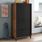 Sauder - 430053 La Collection Harvey Park Armoire d'ordinateur - Finition Grand Walnut-Finition Grand Walnut, Bois d'ingenierie