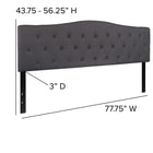 Flash Furniture - Tête de lit Cambridge très grand touffetée et rembourrée en tissu gris foncé-Taille de la tête de lit: 77,75 larg. x 3 prof. x 24 haut. (po)