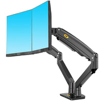 Double moniteur support de bureau Heavy Duty pour les écrans et moniteurs 22 - 32 po avec port USB de North Bayou - F195-A, Noir-Double écrans moniteur montage pour bureau