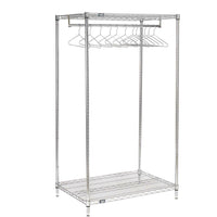 Nexel Porte-manteau a 2 tablettes et 12 cintres - 60 L x 24 D x 63 H - Chrome-Portant à vêtements sur pied