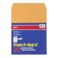 Hilroy - Enveloppes kraft autocollantes Press-it Seal-It - 24 lb - 10 po x 13 po - brune - paquet de 20-Enveloppes kraft 24 lb