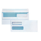 Staples - Enveloppes de sécurité nº 10 à fenêtre double Pliez et collez, 4 1/8 x 9 1/2 po, 24 lb, blanc, boîte de 250-Conception à deux fenêtres qui affiche l’adresse du destinataire et celle de l’expéditeur