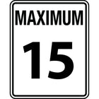 Accuform Signs - Panneau De Vitesse Maximale Autorisée « Maximum 15 », 24po x 30po, Aluminium, Bilingue-Type d'affichage Boulonné
