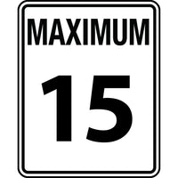 Accuform Signs - Panneau De Vitesse Maximale Autorisée « Maximum 15 », 24po x 30po, Aluminium, Bilingue-Type d'affichage Boulonné