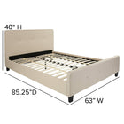 Flash Furniture - Grand lit plateforme tapissier capitonné Tribeca - tissu beige-Capitonné