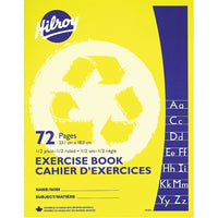 Hilroy - Cahier d'exercices, ordinaire 1/2, lignes 1/2, 9 1/8 po x 7 1/8 po, 72 pages-Trouver le sujet que vous cherchez est encore plus simple grâce aux couleurs différentes des couvertures