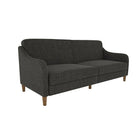 Futon Jasper avec matelas à ressorts - Tissu Gris-Revêtement en tissu