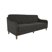 Futon Jasper avec matelas à ressorts - Tissu Gris-Revêtement en tissu