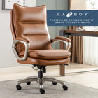 La-Z-boy - Fauteuil de direction Jenkins - 29 1/2 po l x 31 1/2 po P x 45 po à 48 po H - Chameau-Surfaces du siège en cuir contrecollé