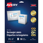 Avery - Étiquettes d'expédition laser/jet d'encre TrueBlock, blanches, 5 po x 3 1/2 po, paquet de 100, (8168)-Étiquette permanente