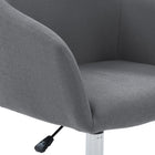 Chaise de travail rembourrée avec base chromée Marlowe de CorLiving - Gris-Siège pivotant à 360 degrés