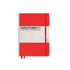 Leuchtturm1917 - Carnet à couverture rigide, Format Moyen A5, Rouge, Pages blanches, 5 7/8" x 8 1/4"-251 pages numérotées