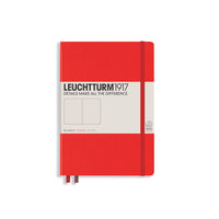 Leuchtturm1917 - Carnet à couverture rigide, Format Moyen A5, Rouge, Pages blanches, 5 7/8" x 8 1/4"-251 pages numérotées
