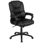 Flash Furniture Chaise de bureau pivotante LeatherSoft-Big & Tall 400 lb. Rated - Noir (CX1179HBK)-Rembourrage LeatherSoft noir