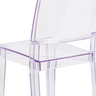 Chaise d’appoint transparente empilable série Phantom (FH-121-APC-GG)-Patins glisseurs protecteurs en caoutchouc