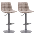 CorLiving - Tabouret de bar carré touffeté réglable gris clair Palmer - lot de 2-Recouvert d'un tissu touffeté durable gris clair