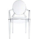 Nicer Furniture - fauteuil fantôme transparente de Louis XVI - 4 pièces-Fabriqué en polycarbonate transparent transparent moulé robuste