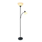 Simple Designs – Lampe de sol à incandescence, noir (LF2000-BLK)-Abat-jour blanc en plastique