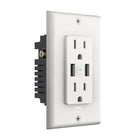 Prise murale Wi-Fi intelligente Geeni avec 2 fiches et 2 ports USB, blanc-Permet le contrôle individuel des prises de partout, à tout moment à l'aide de l'application Geeni, contrôlez à distance vos prises en utilisant le Wi-Fi domestique de n'importe où