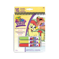 Crayola Bloc d'activité Réutilisable Color & Erase - À la ferme-TABLETTE D'ACTIVITÉS RÉUTILISABLE COLOUR & ERASE DE CRAYOLA -À LA FERME : Comprend 8 pages recto-verso de 5 x 7 po réutilisables et 3 marqueurs lavables.
