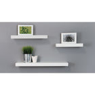 Nexxt – Tablettes murales Maine, ensemble de 3, profondeur de 5 po, longueur de 12, 16 et 24 po, blanc-Capacité de mesure et de poids: une petite étagère flottante mesure 12 "L x 4,75" W x 3 "H, l'étagère moyenne mesure 16" L x 4,75 "W x 3" H et la grande mesure 24 "L x 4,75" W x 3 "H. chaque étagère murale peut contenir jusqu'à 5 lb, 8 lb et 10 lb respectivement. Soyez confiant en plaçant des articles avec un peu plus de poids sur chaque étagère