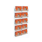 Azar Displays – Présentoir mural à 10 pochettes pour cartes professionnelles, acrylique, 15,75 x 8,5 po, 2/paquet (252222)-Dimensions des pochettes : 1 haut. x 3 3/4 larg. x 3/16 prof. (po)