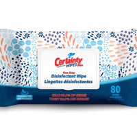 Lingettes désinfectantes de Certainty Plus, non parfumées, 8 po x 6 po 80 lingettes-Lingettes désinfectantes.