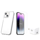 TUFF8 - Coque avec protecteur d'écran et chargeur mural pour iPhone 15/14/13-Couche antichoc : la couche antichoc étanche à l'air ajoute une protection supplémentaire contre les chutes accidentelles. Testé selon MIL-STD jusqu'à 6 pieds