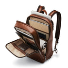 Samsonite Classic Leather Sac à Dos Mince (14.1"), Cognac-16 x10.8 x 5.5"
